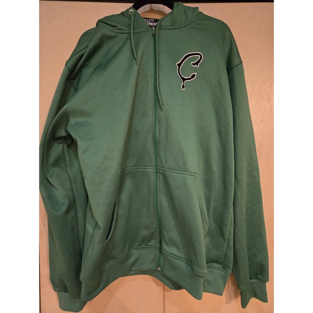 Kutt Different Certified Hoodie Women 2XL Green Embroidered Full Zip Streetwear
